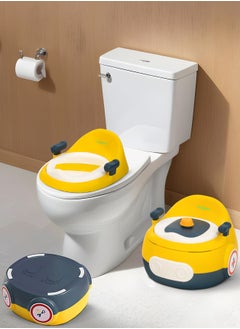 Buy 3 In 1 Book Portable And Round Baby Toilet Seat With Anti Slip Strip, Splash Guard 0 To 5 Year, Yellow in UAE