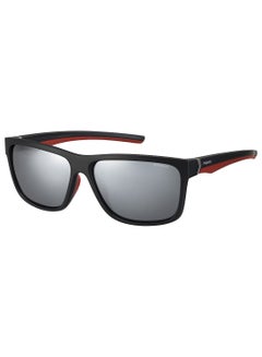 Buy Polarized Rectangular Eyewear Sunglasses PLD 7014/S      BLACK RED 59 in UAE