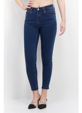 اشتري Women Skinny Fit Solid Stretchable Denim Jean, Blue في الامارات