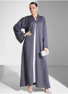 Buy Embellished Button Detail Abaya in Saudi Arabia