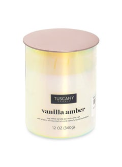 اشتري Tuscany Vanilla Amber Jar Candle, Iridescent Pink - 12 Oz في الامارات