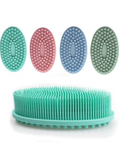 Buy 4 Piece Baby Silicone Bath Brush-Soft Silicone Bath Brush Easy to Clean Multicolour in UAE