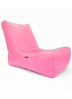 Buy Luxe Decora Sereno Recliner Lounger Faux Leather Bean Bag with Filling Pink in UAE