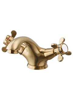 Buy Wash Basin Mixer Tap Brass Colour in Saudi Arabia