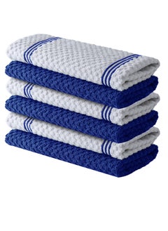 Buy Premium Kitchen Towels – Pack of 6, 100% Cotton 15 X 25 inches Absorbent Dish Towels - 425 GSM Tea Towel, Terry Kitchen Dishcloth Towels- Blue Dish Cloth for Household Cleaning by Infinitee Xclusives in UAE