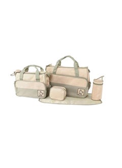 Buy 5-Piece Polka Printed Baby Diaper Bag Set in UAE