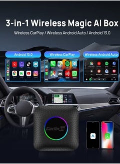 Buy NEW Carlin Kit 4GB Car Play Android Auto Wireless Adapter Portable Dongle for OEM Car Radio with Wired Car Play in Saudi Arabia