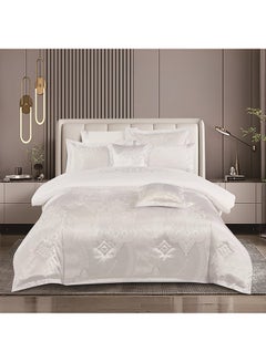 اشتري Comforter Set Extra Soft Lace Jacquard Comforter King Size Microfiber Printed 8 Pieces Set في الامارات