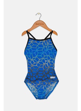 Buy Women Allover Print One Piece Swimsuit, Blue Combo in Saudi Arabia