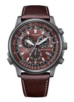 اشتري Eco-Drive Radio Controlled Leather Strap Men's Watch CB5868-09X في الامارات