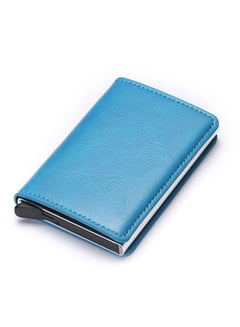 Buy RFID Protection Leather Cover Ultra-Thin Aluminum Case Premium Credit Card Holder Automatic Pop UP Wallet in UAE
