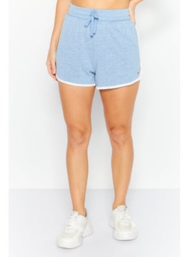 اشتري Women Heather Basic Shorts, Blue/White في الامارات