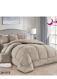 Buy Royal, comfortable and soft single bed comforter set, 6 pieces, double solid in Saudi Arabia