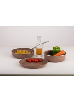 Buy Al-Karnak 3-Piece Granite Set (Frying Pan 18 With Stainless Handles/Pizza 20/Round Oven 16) in Egypt