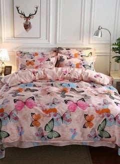 Buy Variance King /Queen/Single Size Butterfly Pattern Duvet Cover(Comforter Cover)Set Pink color Bedding Set. in UAE