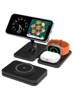 اشتري 3 in 1 Wireless Magnetic Charger Charging Station for iPhone 15/14/13/12/Pro Max/mini and Apple Watch Ultra-2 في السعودية