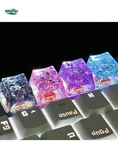 Buy 1pc DIY Creative ABS Resin Translucent Gold Foil Keycap, Suitable For Mechanical Keyboard Replacement, OEM R4 Height, Best Gift For Computer Enthusiasts in Saudi Arabia