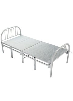 Buy Iron Folding Bed Grey Size 90x190 cm in Saudi Arabia