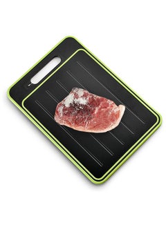 Buy 4 in 1 Cutting Board and Defrosting Plate with Knife Sharpener and Garlic Grinder,  Aluminum Thawing Tray for Frozen Meat, Double Sided Cutting Board (Black) in Saudi Arabia