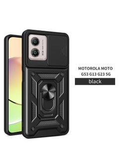 اشتري Phone Cover for Motorola Moto G53/G13/G23 5G with Slide Camera Cover Military Grade Drop Protective Phone Case with Magnetic Car Mount Holder في السعودية