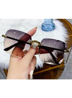 Buy Square Rimless Fashion Sunglasses for Women Men in UAE