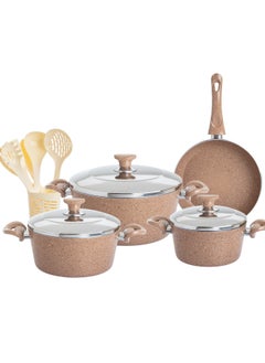 Buy 13 Pieces Turkish Granite Cookware Set With Stainless Steel Lid in Saudi Arabia