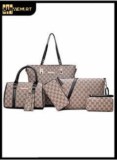 اشتري Stylish Mom Bag With Large Capacity For Baby Diapers And Diaper Bags, 6 Pieces في السعودية