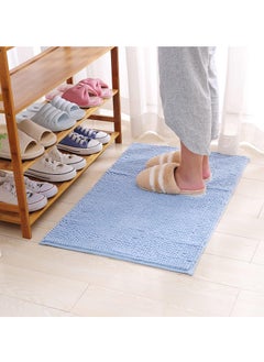 Buy Tycom Bathroom Rugs Bath Mat Non Slip Fluffy Soft Plush Microfiber Shower Carpet Rug Washable Non-Slip Carpet Mat for Bathroom Floor 40 By 60 CM Short Fiber Light Blue. in UAE