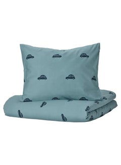 Buy Duvet Cover And Pillowcase Car Pattern/Blue 150X200/50X80 Cm in Saudi Arabia