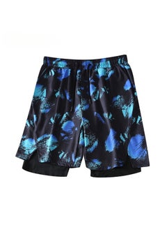 اشتري Fashionable Men's Double-Layer Quick Drying Beach Swimming Shorts في الامارات