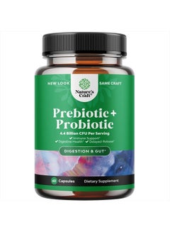 Buy Prebiotics and Probiotics Gut Health Supplement - Super Potent Digestive Health Acidophilus Probiotic Capsules with Men and Womens Probiotics and Prebiotics for Colon Digestive Support and Immunity in UAE