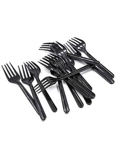 Buy Black Plastic Fork Heavyweight Disposable Fork Heavy Duty Black Cutlery Plastic Utensils Perfect For Parties And Restaurants 50 Pieces in UAE
