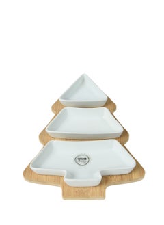 اشتري Kaemingk Tapas Set Porcelain Bamboo Tree Whitre في الامارات