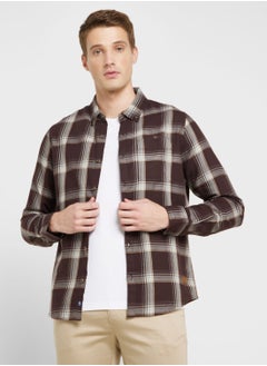 Buy Men Premium Slim Fit Tartan Checks Casual Pure Cotton Shirt in UAE