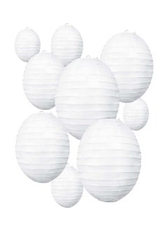 Buy Paper Lanterns, Chinese, Japanese Paper Lanterns, 10Pcs White Decorative Hanging Round Paper Lanterns Lamp for Birthday, Wedding, , Bridal Shower, Home Decor, Party(Size of 4”, 6”, 8”, 10”) in Saudi Arabia