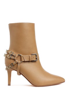 Buy Harness Detail Stiletto Boots in Beige in UAE