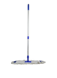 Buy Clean and Care Cotton Flat Mop with Stick Adjustable Handle Home Kitchen Office Cleaning Long handle Reusable Easy to clean 60cm Size in UAE