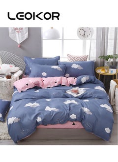 Buy 4-Piece Fashion Artistic Patterned Duvet Cover Set Cotton Multicolour 200x230cm in Saudi Arabia