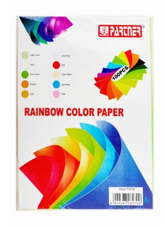 Buy 100-Sheet A4 Size Colored Paper Assorted Colours in UAE