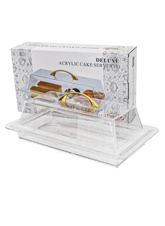 Buy Deluxe medium rectangular acrylic pastry dish in Saudi Arabia