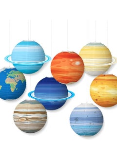 Buy Planet Paper Lanterns, 12" Outer Space Party Decorations, Solar System Planets Lantern for Kids Space Theme Party Birthday Room Decorations, 8PCS Starry Sky Paper Lantern Kids Party Decoration in UAE