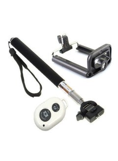 اشتري Monopod Selfie Stick With Bluetooth Remote Control And Self-timer Shutter Black في الامارات