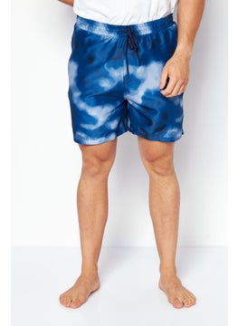 اشتري Men Tie Dye Drawstring Board Shorts, Dark Blue Combo في الامارات