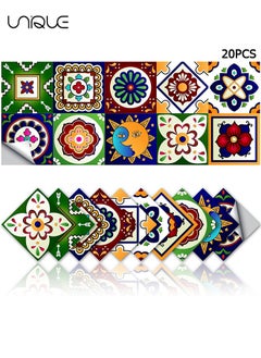 Buy 20Pcs Tile Stickers Wall Decor Bathroom Kitchen Wall Sticker Waterproof Decals Stickers - Peel and Stick Tile Stickers for Home Decor (6 x 6 Inch) in UAE