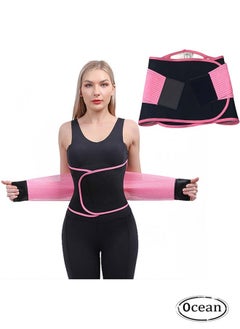 اشتري Waist Trainer Belt for Women, Sport Girdle Belt, Slimming Sauna Waist Trimmer Belly Band Sweat Sports Girdle Belt, Exercise Belt with Adjustable Straps, Slimming Body Shaper Belt (L) في السعودية