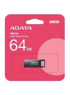 اشتري محرك أقراص فلاش ADATA UR340 سعة 64 جيجابايت USB 3.2 | معدن الفضة | خفيف الوزن ومقاوم للماء ونقل سريع للبيانات في الامارات