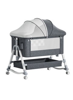 اشتري Baby Bedside Crib, Baby Bassinets,Bedside Sleeper for Baby,Baby Cradle with Storage Basket, Easy to Assemble Bassinet for Newborn/Infant, Adjustable Bedside Crib في الامارات