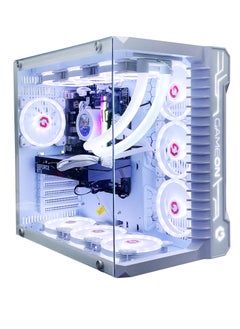 اشتري Gaming Pc with Intel Core i5-13400F Processor, H610M-E D4 Motherboard, DDR4 16GB RAM RGB, 1TB M.2 SSD, NVIDIA GeForce RTX 4060 Graphics Card, 360 Water Cooler, 7 Fan Case Whitewith Windows 11 Pro في السعودية