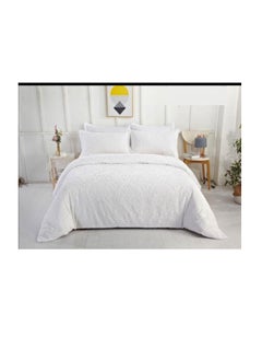 اشتري New Embroidered Textured Bedding Set Comforter set Pattern Tufted Soft & Breathable Microfiber king size 6pcs (embroidery 1) في الامارات