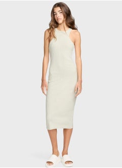 Buy Nsw Essential Ribbed Midi Dress in UAE